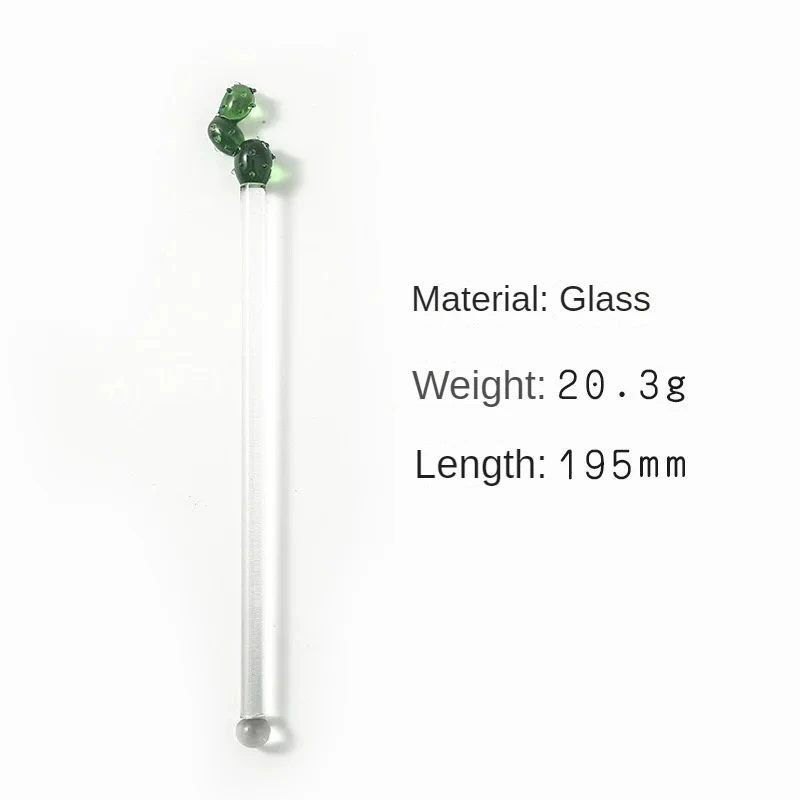 Wholesale Customized Cactus Reusable Coffee Stirring Swizzle Stick, Glass Stirring Rod for Coffee Beverage Cocktail Tea Gifts