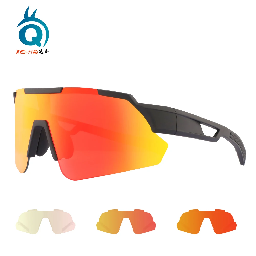 Photochromic Cycling Sun Glasses Unisex Wholesale designer Custom Logo Transparent color HD Men Bike Sunglasses for Sports
