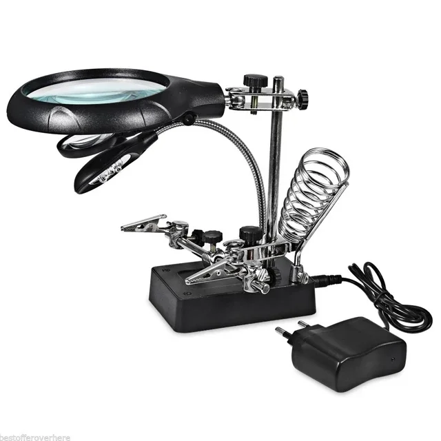 JCD desktop LED magnifying glass TE-800 repair auxiliary clamp light magnifying glass mobile phone motherboard repair tool table