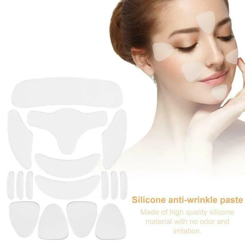 16pcs Reusable Silicone Anti Wrinkle Patches Face Forehead Neck Eye Removal Anti-wrinkle Sticker Pad