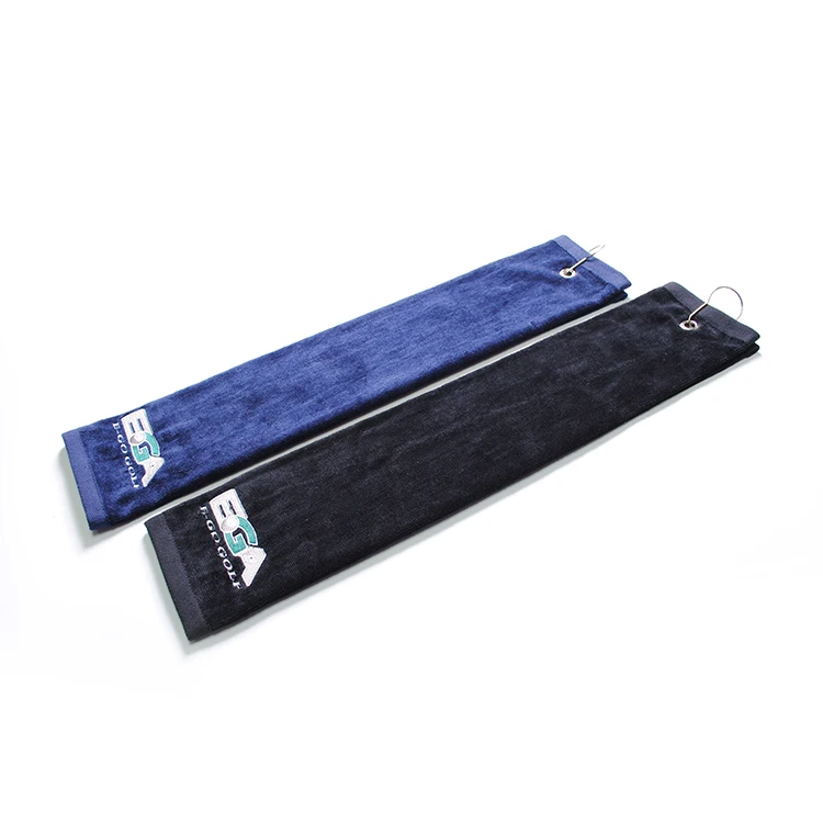 High quality stock custom embroidered towel golf towel cotton
