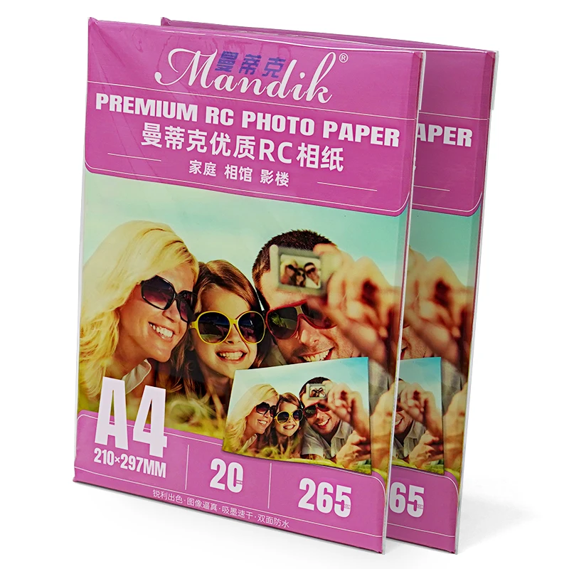 Waterproof  RC 265gsm A4  Size Inkjet Printing Matte Photo Paper
