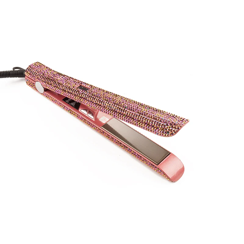 Wide plate professional best flat iron permanent steam hair straightener titanium,private label hair curler and straightener