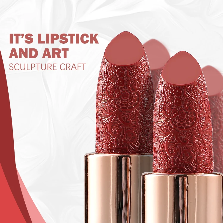 Alobon Diamonds Moisturizing Carved Surface Chain Bag Style Lipstick Waterproof Long Lasting Non-stick Cup Matte Velvet Lipstick