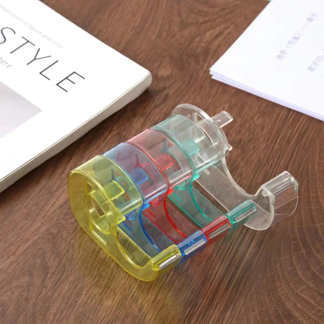 Small Tape Dispenser Portable Tape Holder Tear Tape Cutter Glue Adhesive Paper Machine Base Seat Desktop Cuttin