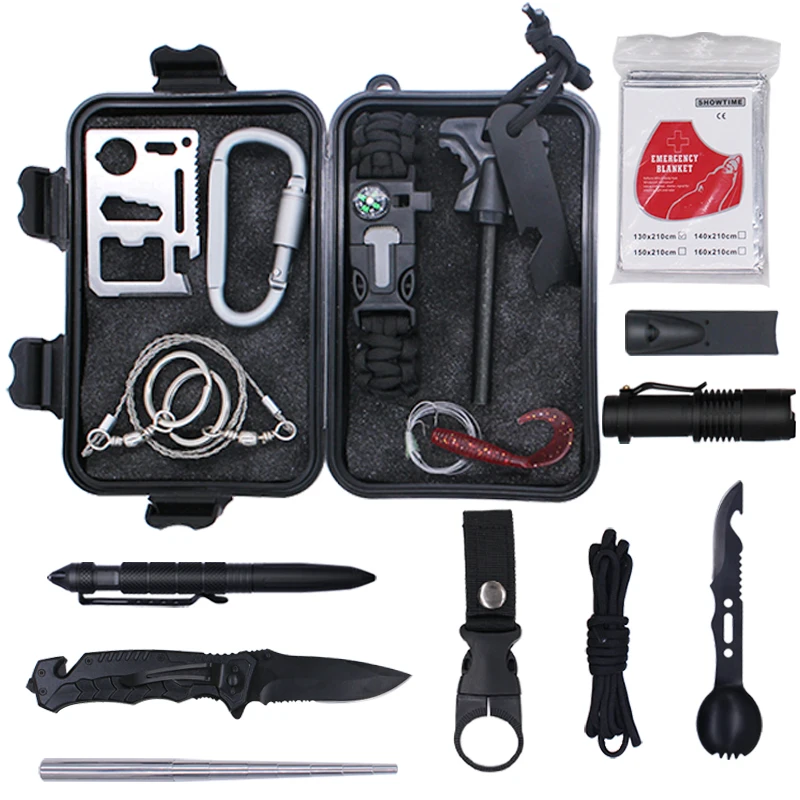 
Bushcraft Pocket Tool Military Survival Gear Emergency Kit Defense Equipment with Stainless Steel Pen 