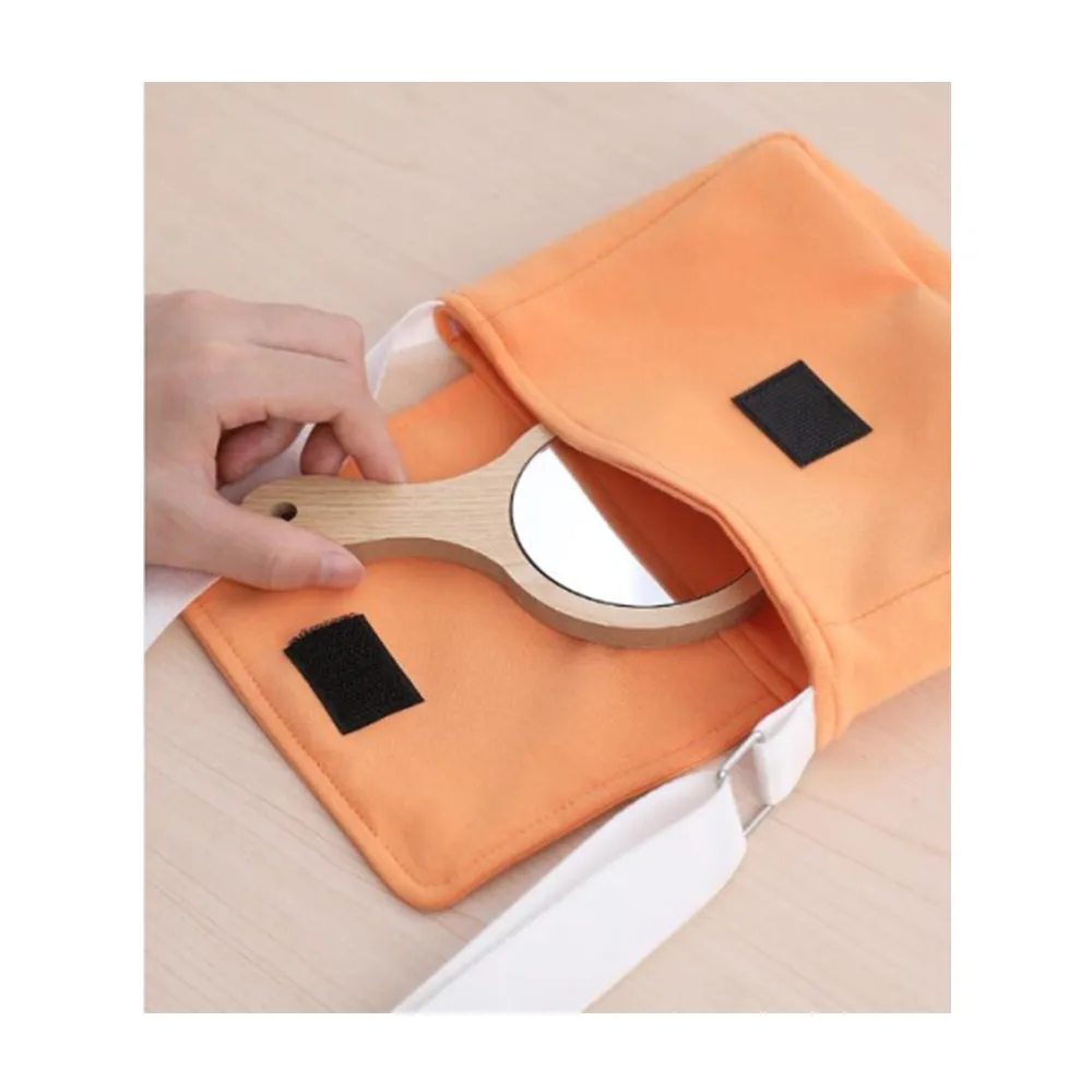 YRX S002 Hanging Makeup Mirror HD Cosmetic Wooden handle Mirror Personalized Handheld Mirror