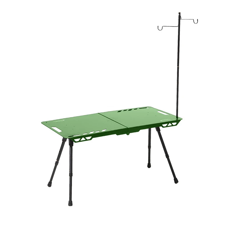 KingGear Outdoor Camping IGT Tactical Table Aluminum Alloy Picnic Table Lightweight Folding Table with Lamp Holder