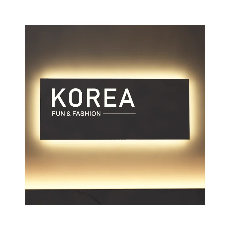 3D backlit sign, 3D led signage, Matte Black sign,Business sign, Company LED Sign,Office Black Logo Name Logo Sign,Metal sign Cu