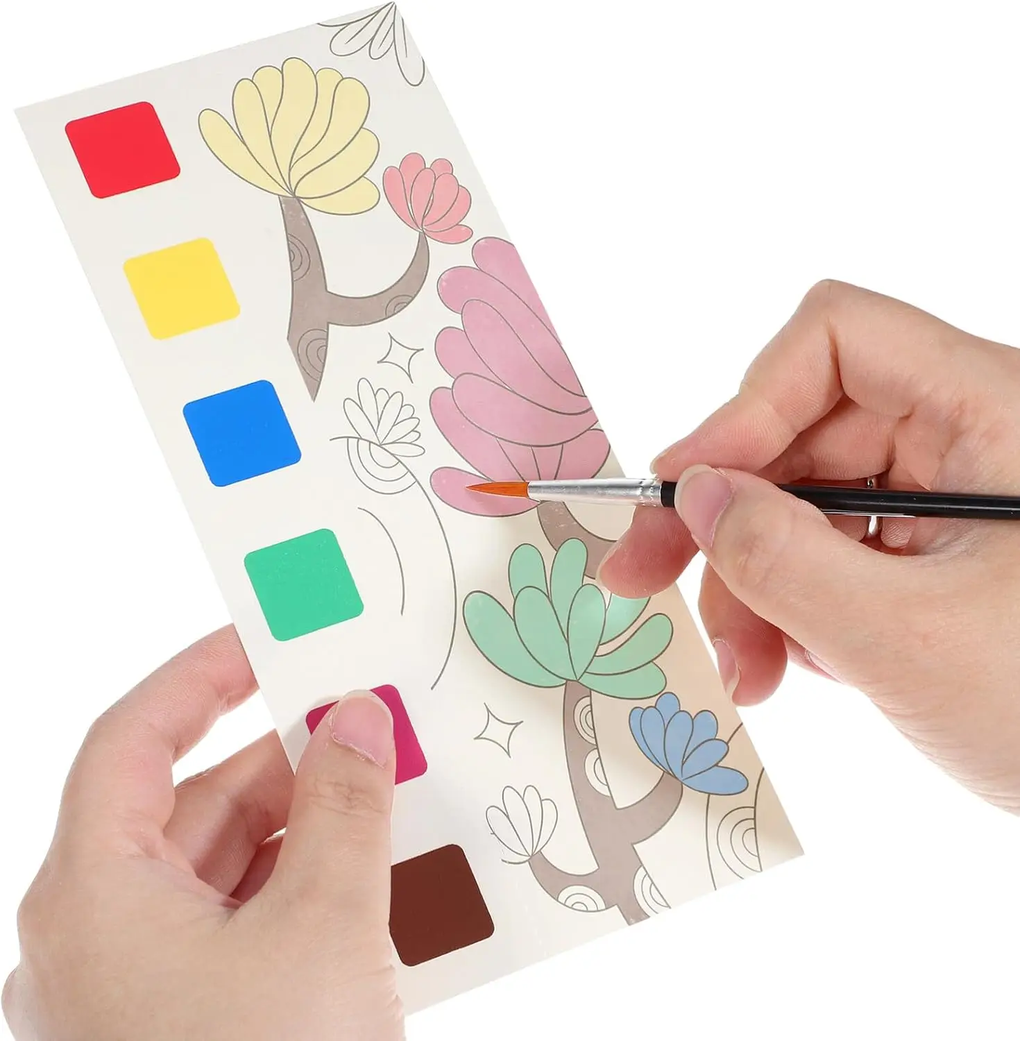 Art DIY Water Coloring Books Watercolor Painting Drawing Paper Pocket Watercolor Painting with Brush