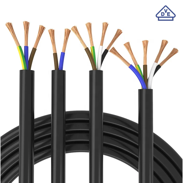 Multicore Blue Red 1.5MM 2.5MM 4MM 8MM 10MM 16MM 60MM 95MM 2 3 4 5 Core Wires PVC Copper Royal Cord Flexible Cable