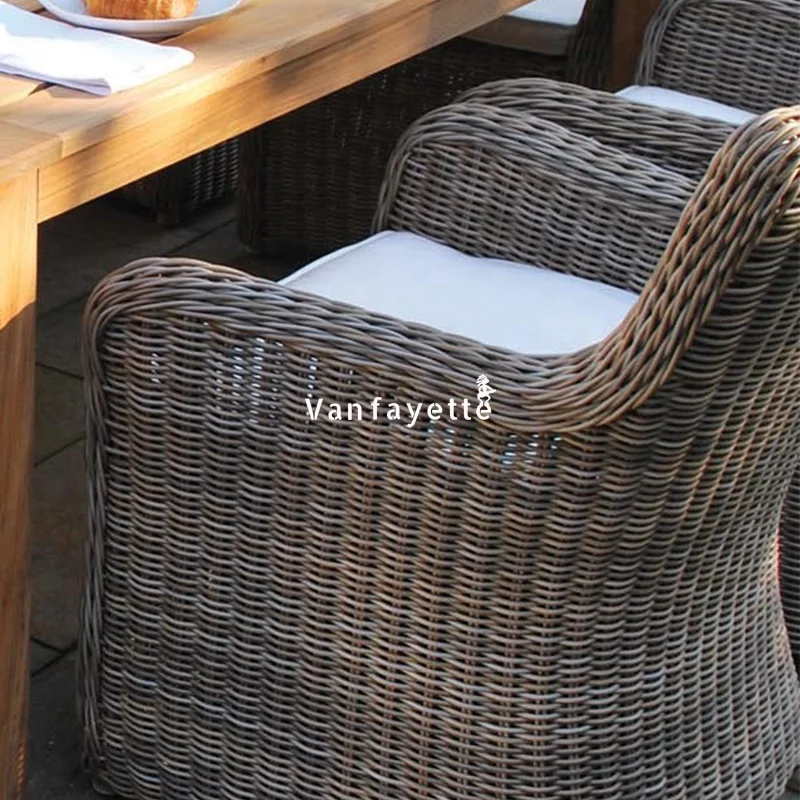 Outdoor Dining Table for 8 Outdoor Wood Rattan Wicker Chairs Wood Patio Rattan Dining Set Garden Table and Chairs