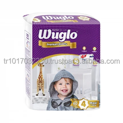WUGLO BABY DIAPER PAMPERS MINI MIDI MAXI JUNIOR SIZES ECO-FRIENDLY PRODUCT MADE IN TURKEY