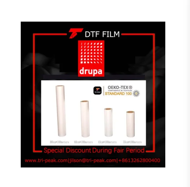 DTF White Ink Transfer Pet Film Roll Paper Single-sided 60CM*100M Film For Direct transfer druck Pet aud ley dtf 30cm printer