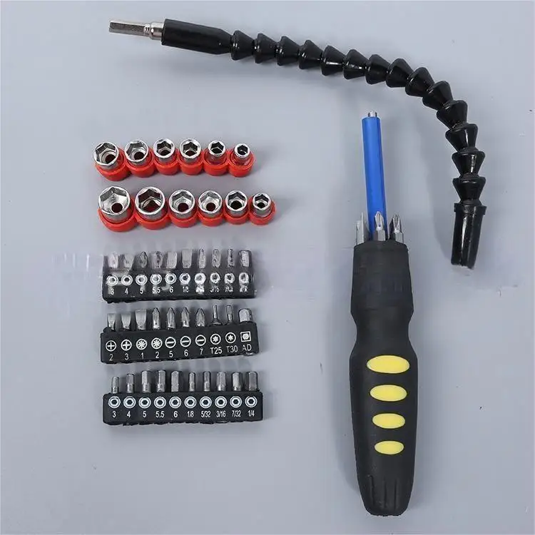 Premium Hand-Power Stainless Steel Screwdriver Set Ratchet Combination Drills Sockets Protective Case Various Repair Tasks