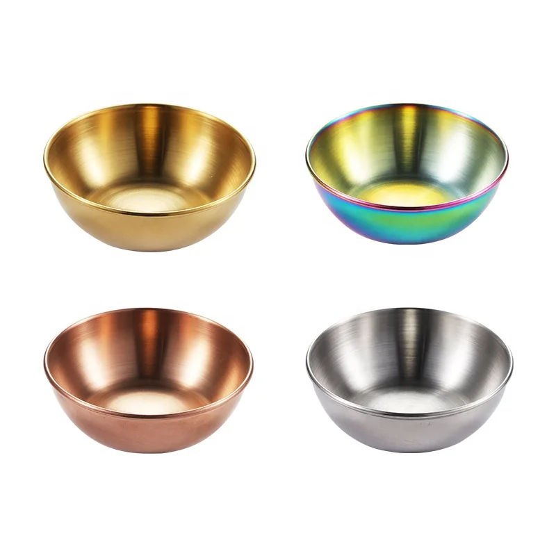 Hot sale Stainless steel round small plate sushi plate home restaurant kitchen dipping sauce plate