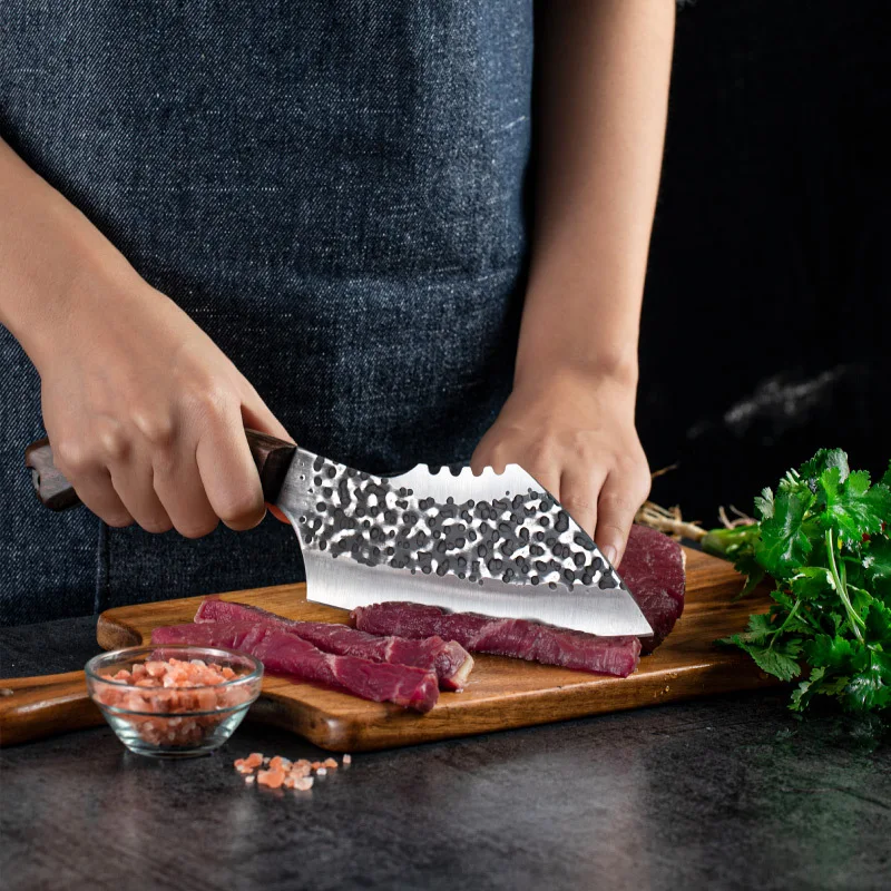 Drop ship Hot Sale Fish Scales Kitchen German Steel Forged Cooking Chef Knife outdoor meat knife