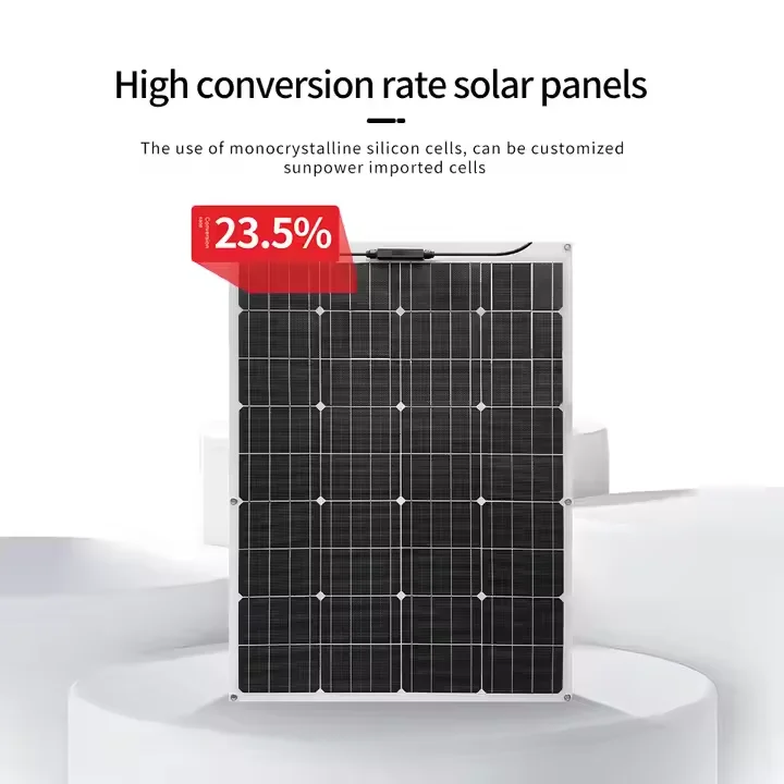 200W 20V Premium Monocrystalline Silicon Solar Panel Flexible Premium Solar Panels for Outdoor RV Motorhome Marine Use