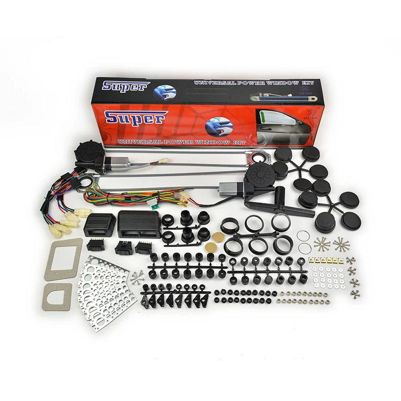 12V Universal Lift Regulator Conversion Kit Roll Up Car Switches Electric Power Window