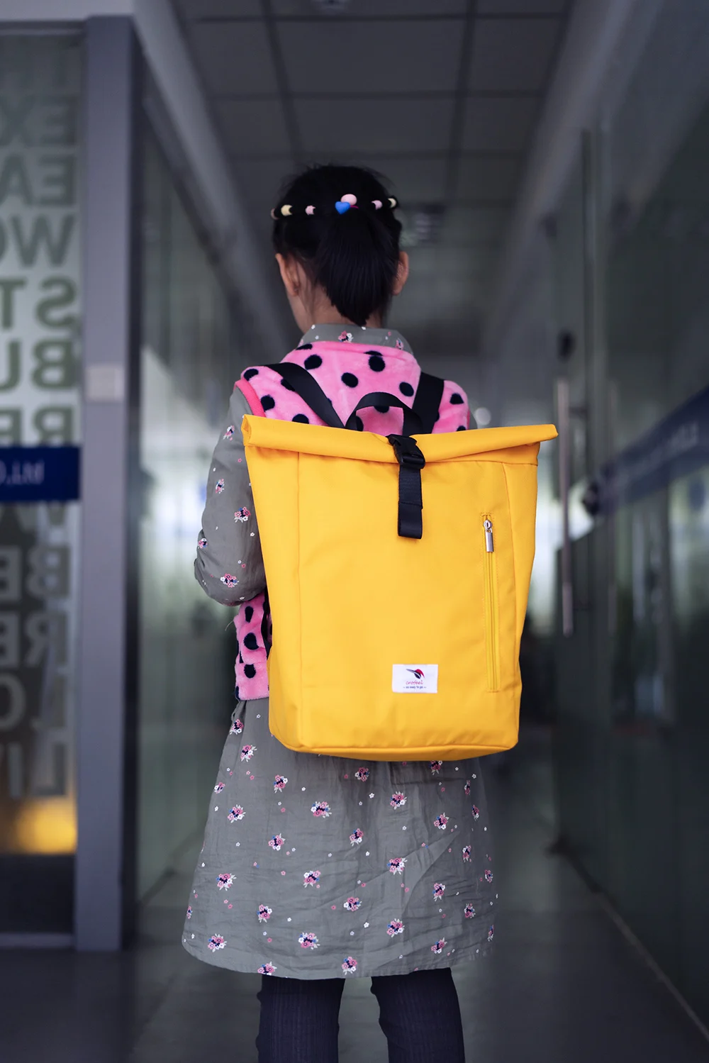 Custom simple kids baby roll-top mochilas bag children nursery grade school backpack for kindergarten kids