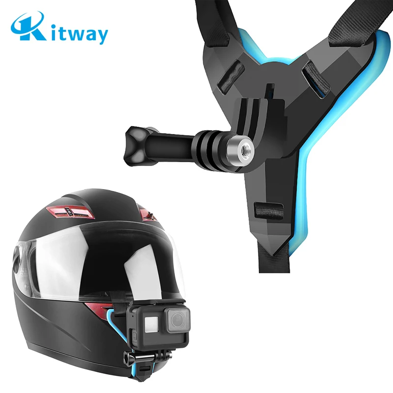 Kitway для камеры GoPro Hero, аксессуары для экшн-камеры и спортивной камеры, адаптер для шлема, крепление для камеры на мотоциклетный шлем, ремешок для подбородка