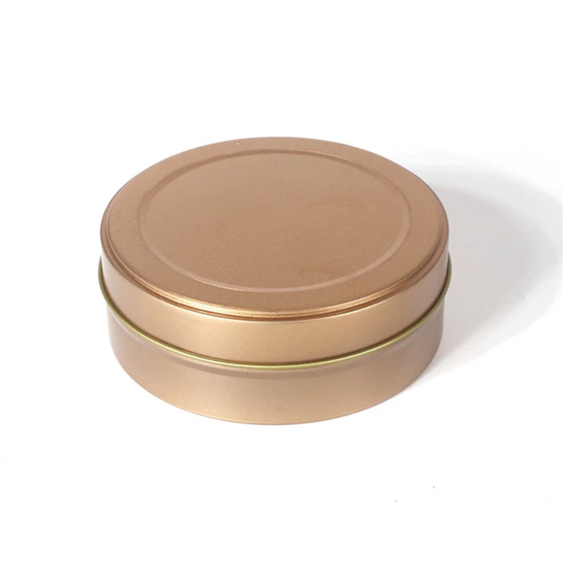 
Hot Sale Gold Round Tin Box Tea Candy Tin Storage Box Small Round Tin Can 