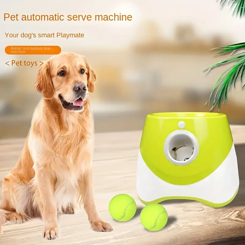 Rechargable Dog Tennis Automatic Launcher Dogs Chasing Toy Mini Tennis Throwing Pinball Machine Fun Pet Interactive Throw Device