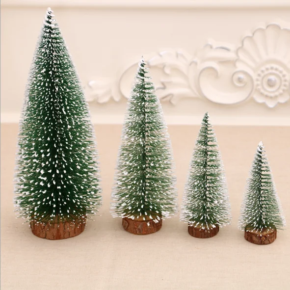 1pcs 10cm to 40cm Mini Christmas Tree Green Small Pine Tree Sisal Placed in the Desktop New Year Xmas Party Ornaments Navidad