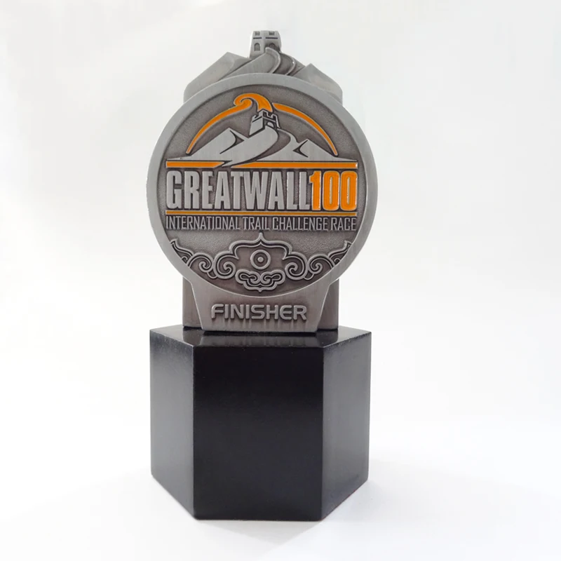 High quality custom metal wooden silver table tennis award trophy cup with your logo sports trophy