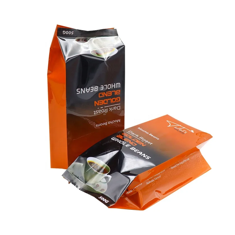 China Manufacture Laminated Material Hermetic Middle Sealed Arabic Plastic Side Gusset Back Seal Bag Coffee Packaging Bags