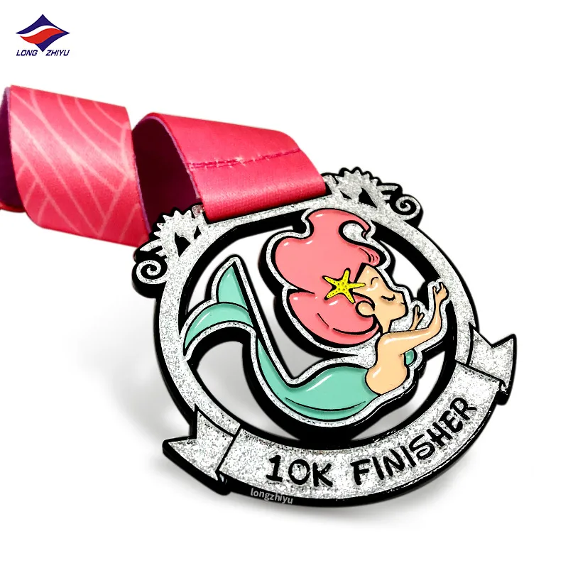 Longzhiyu 17 years metal marathon medals supplier cheap custom award 5k color run medal kid enamel anime sport medals
