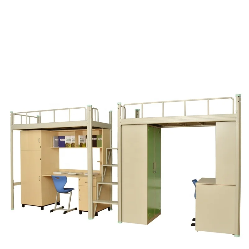 
Dormitory Furniture Student Bedroom Bunk Bed with Desk Set 