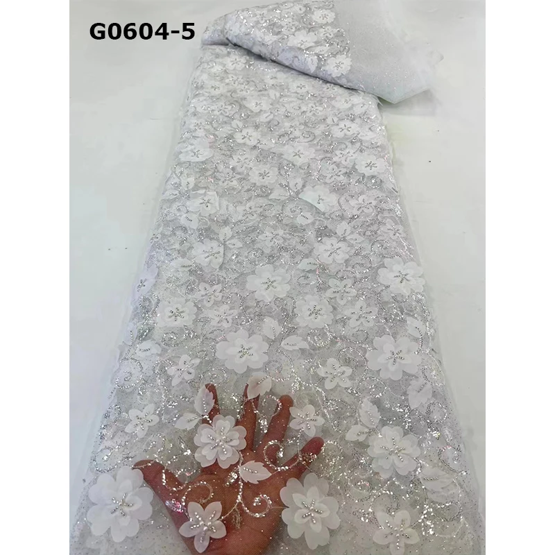 Multicolor Embroidery Lace french sequins net lace design with sequins and bead 5 yards for wedding