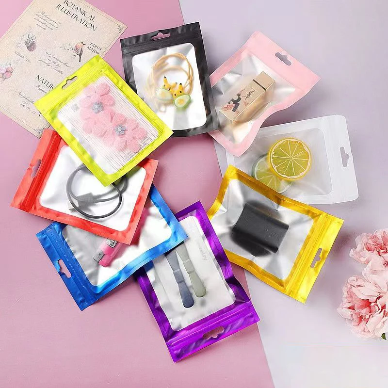 Hot sale resealable ziplock pouch accessories packaging Bag White Pouch With Window