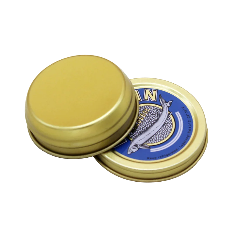 High Quality round Metal Tin Can Food Grade Empty Container Vacuum Caviar Tin Box for Caviar Storage