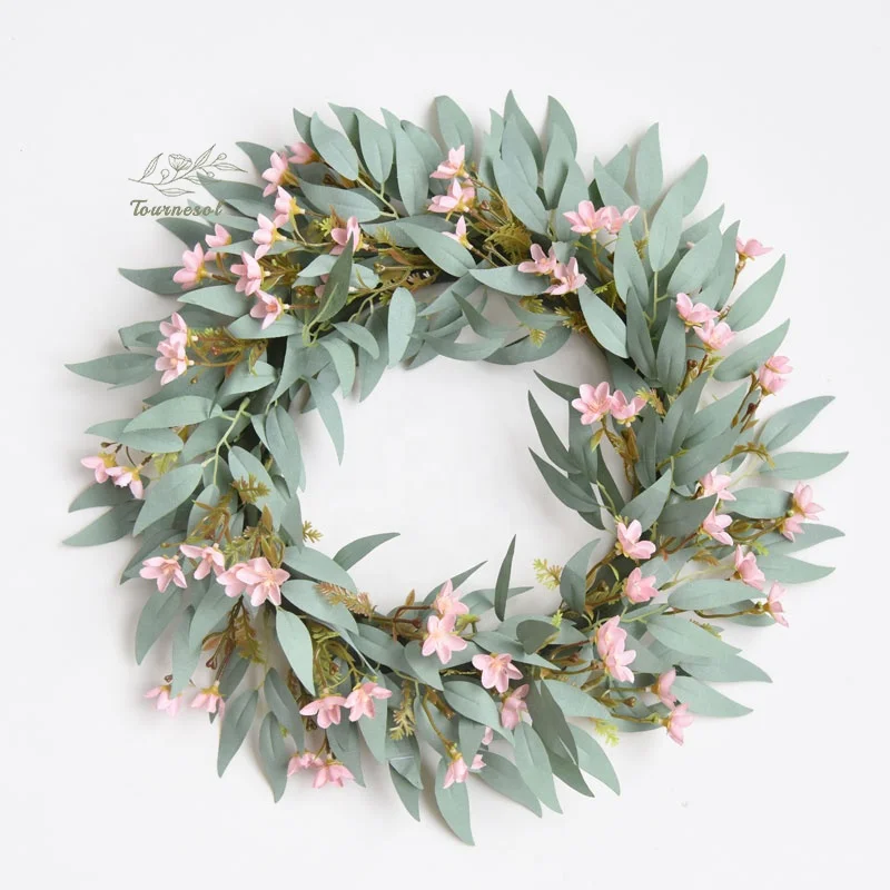 Artificial Wreath Leave Flower Garland for Festival Home Garden Door Mantels Walls Decor