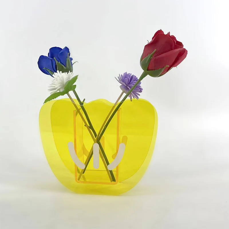 Factory customize designer Modern Minimalist Style high quality acrylic flower  vase for home decoration