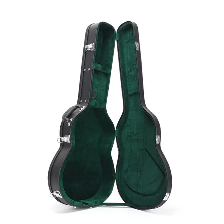 Hot Sale Classical Guitar Case 39/41 Inch Folk Guitar Case Shockproof Flannel Black Leather