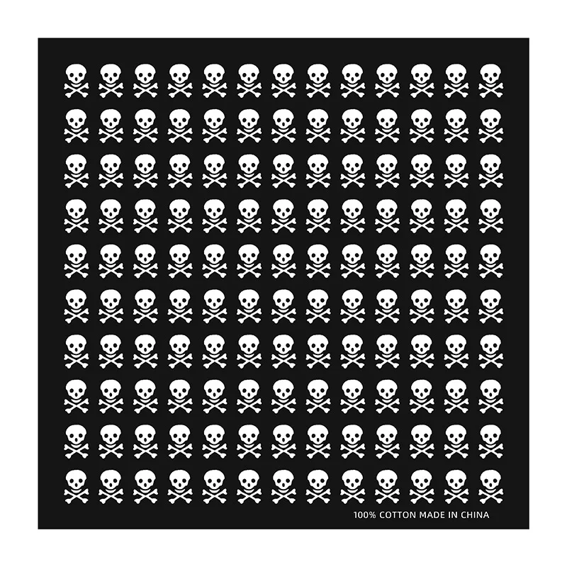 Stock 55x55cm Custom Bandana Fabric 100% Cotton Bandana