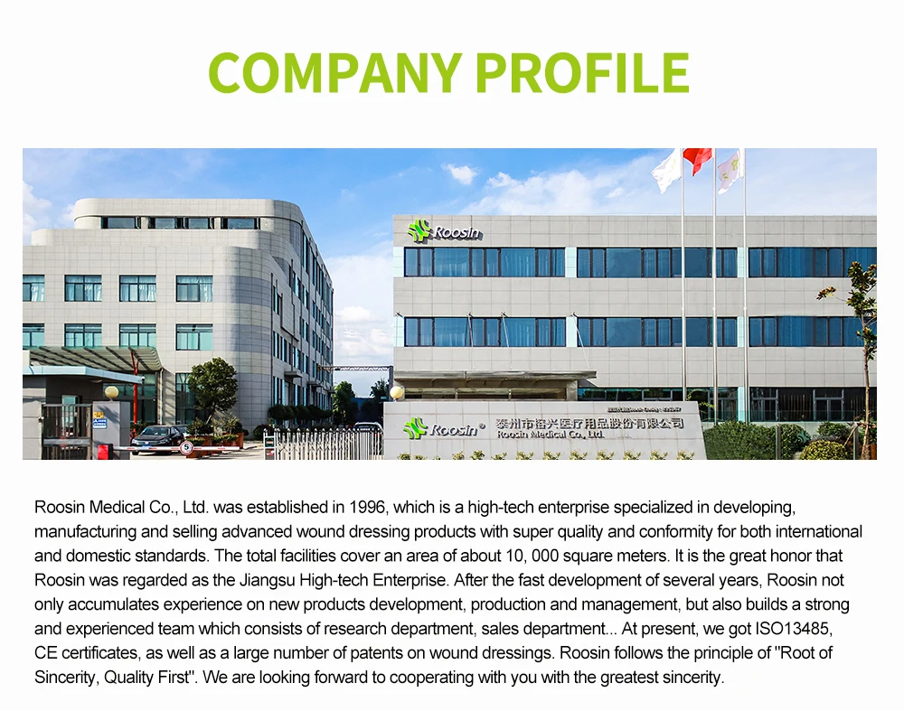 High Exudative Wounds Silver Calcium Alginate Wound Dressing With Silver Gelling Fiber Dressing Hydrophilic Wound Dressing