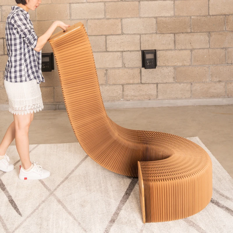 6 persons 28cm Height kraft honeycomb folding  paper bench for fair couch living room Bench