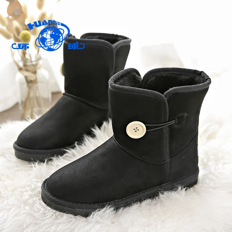 
Y2137 HUANQIU Classic Microfiber Winter Warm Short Shearling Snow Boots For Women 