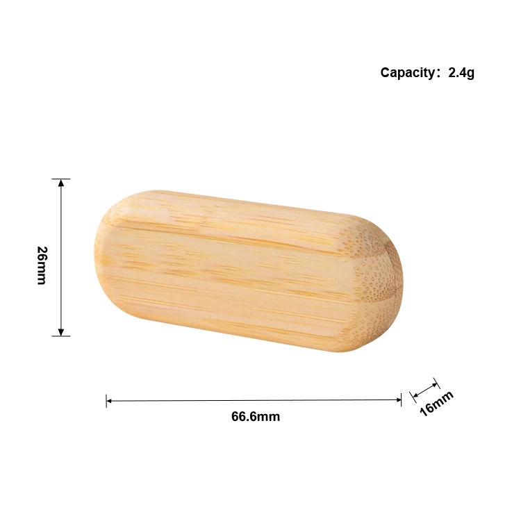 Empty  Bamboo Box Powder Compact Multi-color Eyeshadow Case Container Blush Box