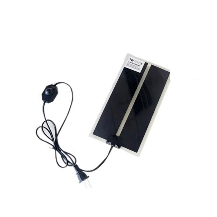 2022 New Arrival Heat Mat 15x28cm 7W Reptile Brooder Incubator Pet Heating Pad Aquariums & Accessories Plastic Black 110V-120V