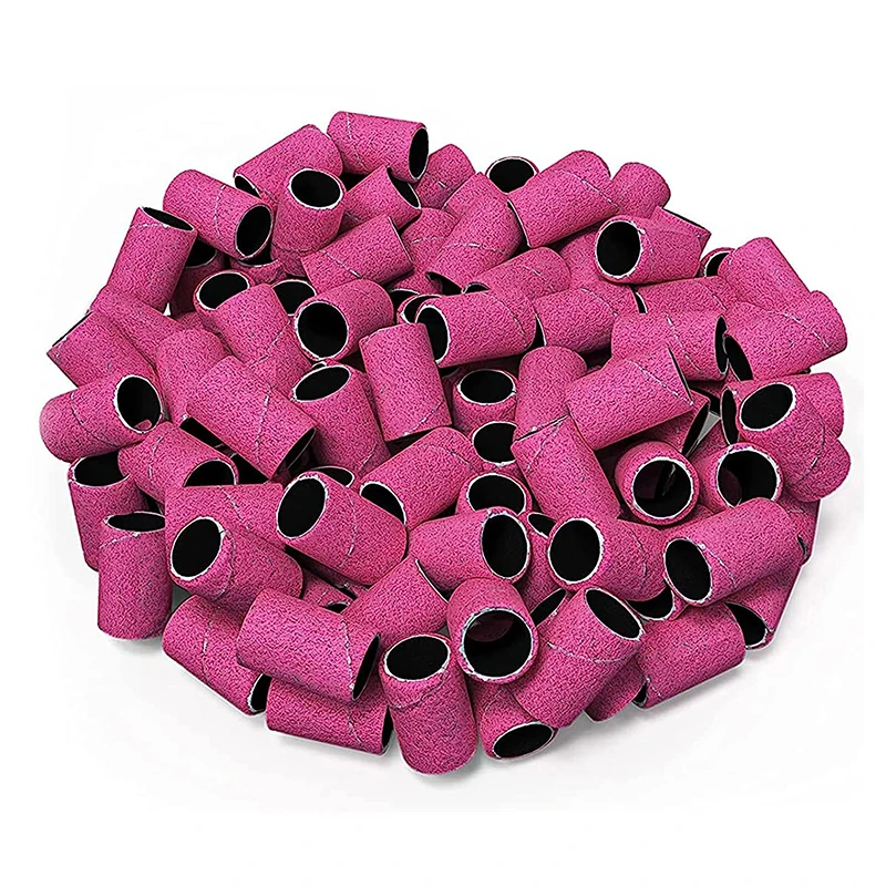 Professional Purple White Pink Nail Sanding Bands Custom Logo 180girt Fine Polish Sanding Bands for Nail Drill Bits Factory Sale