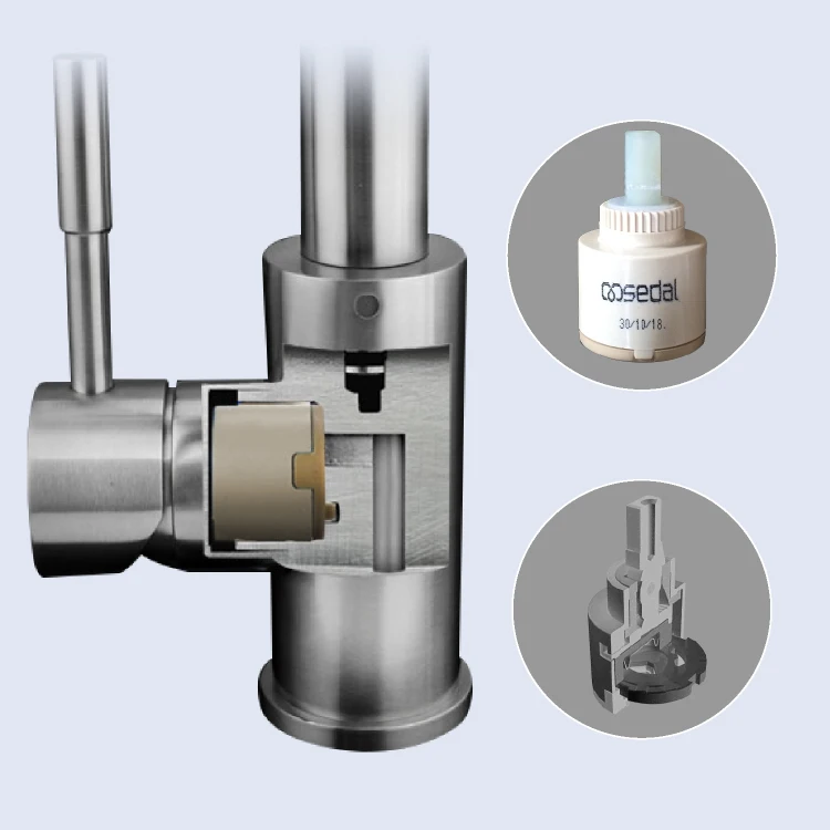 AMIGO Functional 304 Stainless Steel Goose neck Kitchen Faucet Water Mixer taps