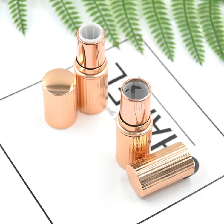 Роскошный Розовый Золотой пустой тюбик для губной помады под заказ контейнер для бальзама для губ