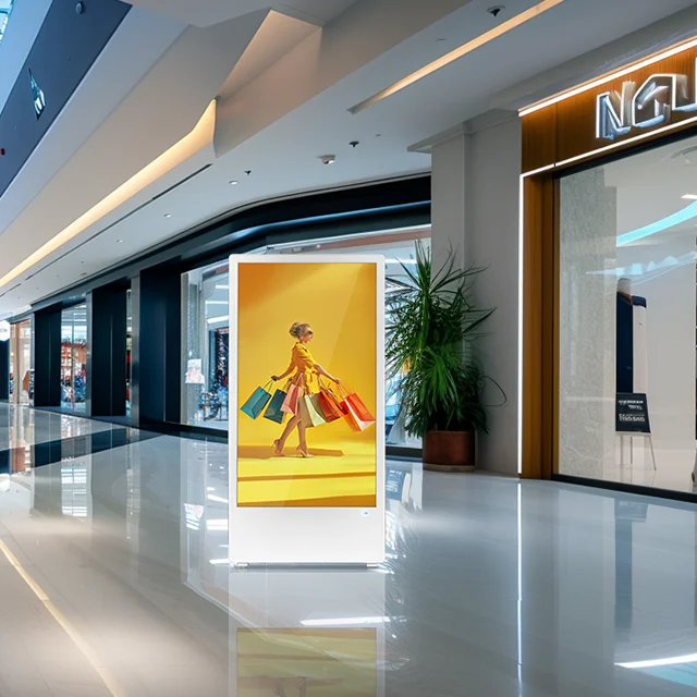 Portable 43-Inch Battery-Powered Digital Display LCD Advertising Player for Retail Store and Shopping Mall Use with Kiosk