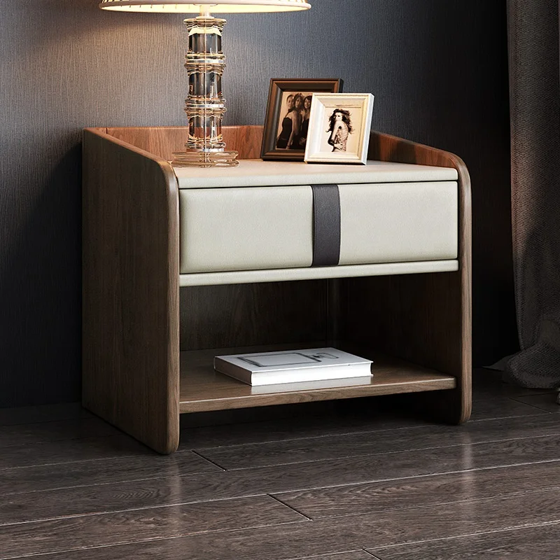 Старинная кожаная деревянная маленькая кровать боковой столик прикроватный для хранения мебель тумбочка с выдвижным