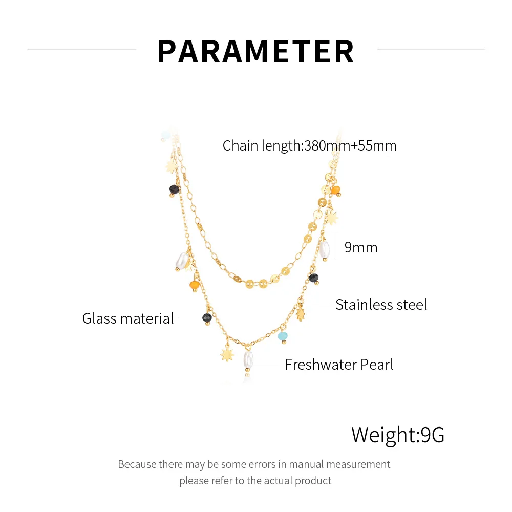 Fashion Handmade Pendant Necklace Simple Pearl Jewelry Accessories Stainless Steel Star Women Gold Necklace